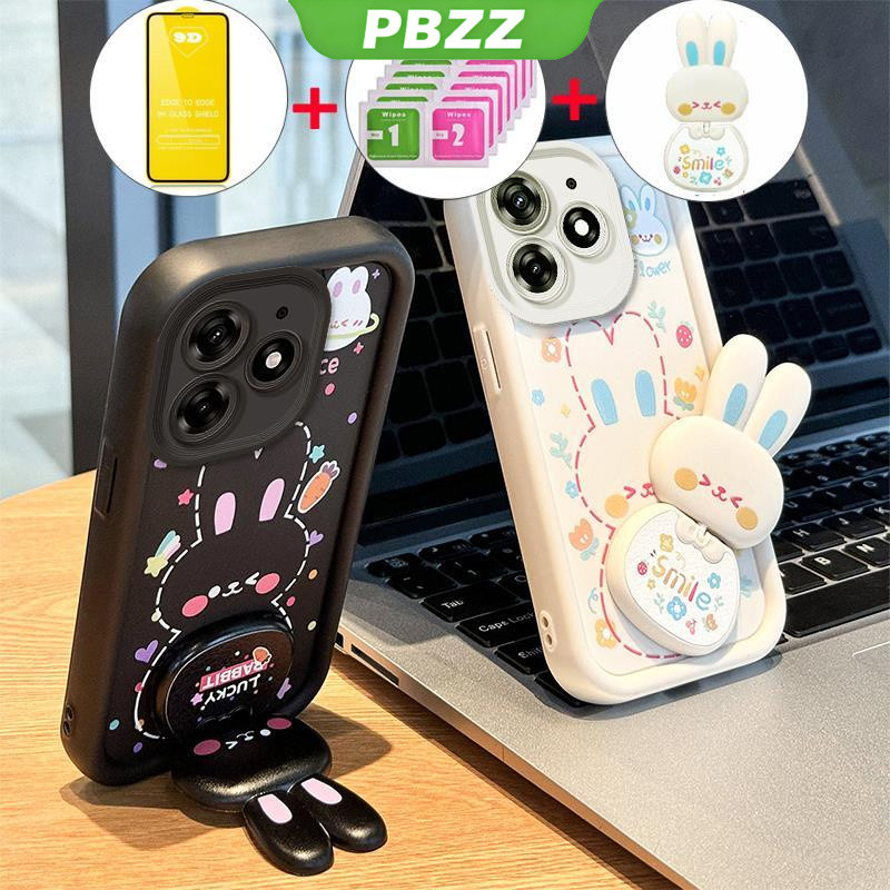 Ốp Lưng Cho tecno Spark 10 pro TECNO SPARK 10 C SPARK 10C 40 40 40C Vỏ Điện Thoại Vỏ Mềm Silicon Chống Sốc Thiết Kế Mới Thỏ Thẩm Mỹ Có Giá Đỡ Và Phim Mềm JTMCETZJ01