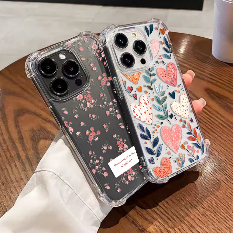 Ốp Lưng Cho Honor 400 Lite Pro X8D X9D X7D X6C X9B Mềm Trái Tim Tình Yêu Lá Tím Hoa Silicon Trong Suốt Chống Sốc