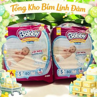 ( ủy quyền cty unicharm) Tã dán Bobby S80/M76/L68/XL62/XXL56 mới- Lõi nén cotton-soft mỏng thần kì