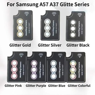 Dành Cho Samsung Galaxy A37 A57 Điện Thoại Mặt Sau Camera Bảo Vệ Cho Samsung GalaxyA57 GalaxyA37 Kim Loại Lấp Lánh Ống Kính Máy Ảnh Vòng Nắp Kính Cường Lực Ống Kính