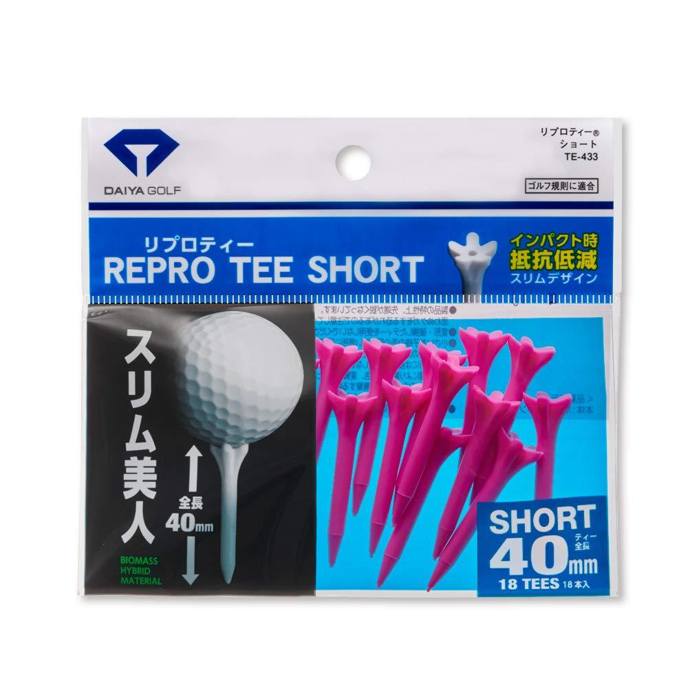 DAIYA GOLF TE-433 Repro Short – Tee golf mảnh thân thiện môi trường (hồng, gói 18 cái)