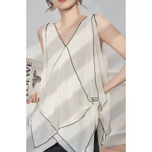 <![Giảm giá 50%] Áovest không tay cổ chữ V cao cấp, thích hợp mùa hè, size rộng rãi dành cho nữ