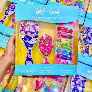 SET LƯỢC & KẸP TÓC WET BRUSH + GOODY RAINBOW FANTASY KIT 🌈