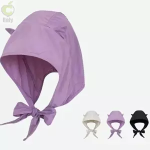 Mũ trùm đầu ROLY, Mũ chui đầu buộc dây màu trơn ngộ nghĩnh, Mũ choàng khô nhanh hình quỷ nhỏ Hàn Quốc Y2K dành cho nữ Cô gái