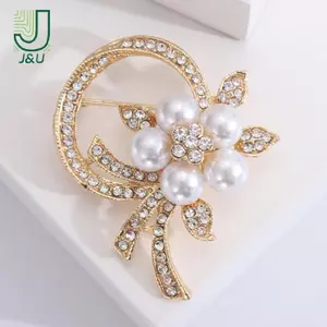 Mới Bán Chạy Hoa Ngọc Trai Bustling Thời Trang Ngọc Trai Cao Cấp Kim Cương Giả Vòng Hoa Thổ Cẩm Corsage Phụ Kiện Nữ