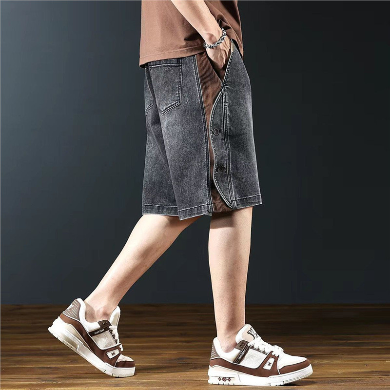 Quần Short Denim Dáng Rộng Phong Cách Mỹ, Mùa Hè Thon Gọn, Mặc Ngoài Trời