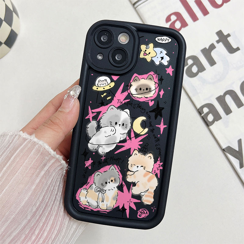 Ốp Lưng Cho OPPO A6 A5X A3 A95 A74 A60 A58 A57 A54 A53 A52 A38 A18 A17 A16 A15 F11 F9 Pro Reno 14 13 12 11 10 7Z 8Z 6Z Chống Rơi Thiên Thần Thiết Kế Mắt Họa Tiết Mèo Dễ Thương JGS352