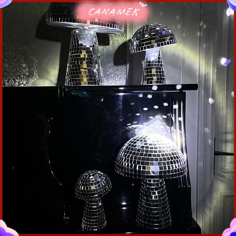 CANAMEK Mới Bạc 10 * 10cm Nấm Disco Bóng Gương Phản Quang Nấm Trang Trí Bạn Gái Quà Tặng CSF