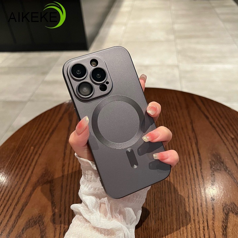 Tương Thích Cho iPhone 12 11 Pro Max XR XS Max X SE3 SE2 2022 2020 12ProMax 11ProMax Vỏ Điện Thoại Sơn Kim Loại Màu Trơn Vỏ Từ Tính Kinh Doanh Vỏ Sạc Không Dây Mềm