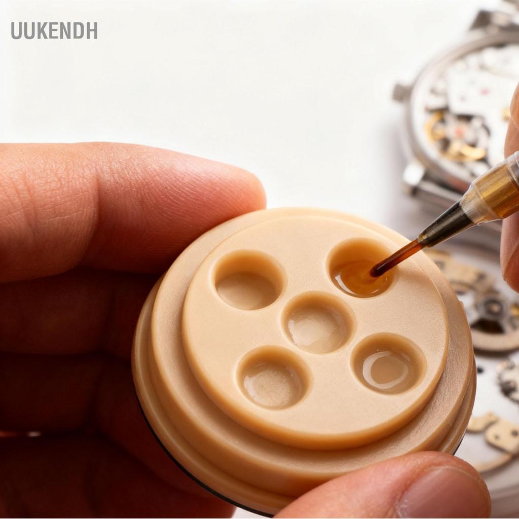 Uukendh Cốc đựng dầu đồng hồ uukenh ZJchao 5 lỗ Đế chống trượt Dụng cụ rửa chén Phụ kiện sửa chữa có nắp chống bụi để sửa chữa và bảo trì Nhựa nhẹ
