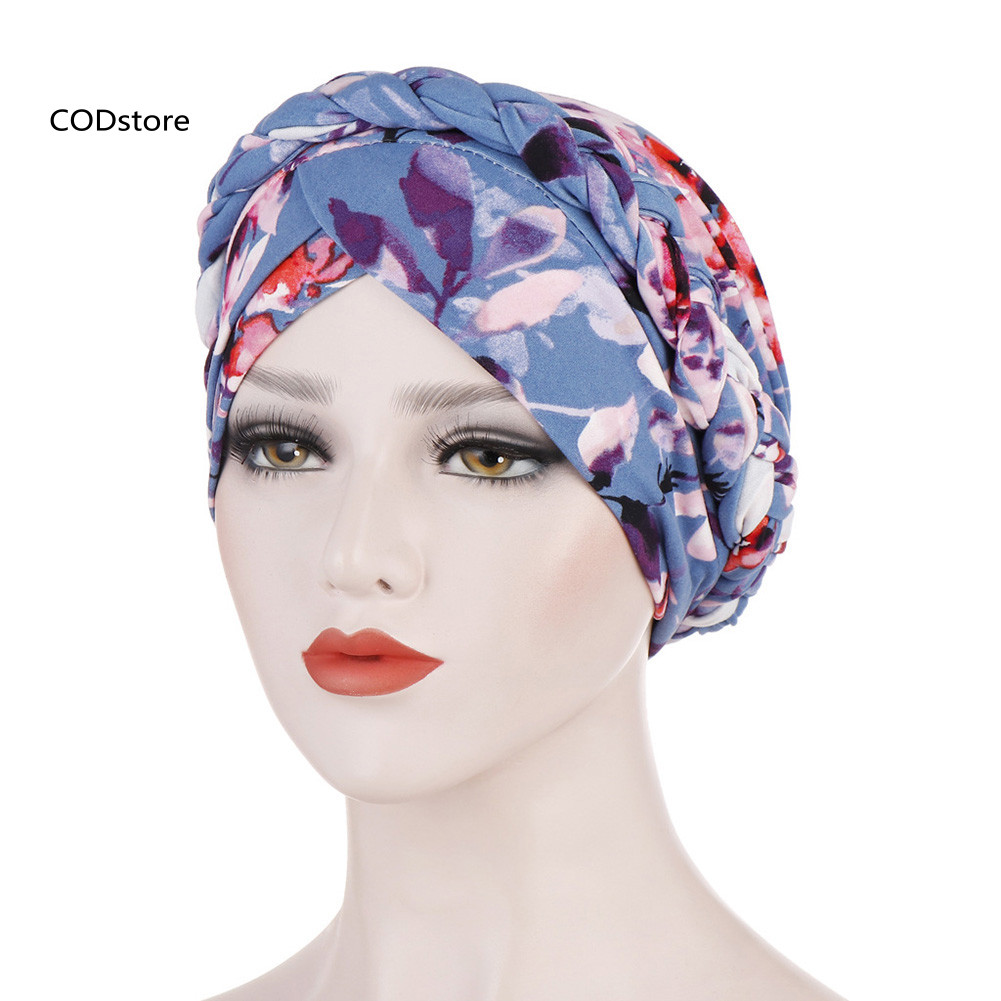 KDC Mũ Turban Nữ In Hoa Co Giãn - Hỗ Trợ Người Bị Rụng Tóc Do Hoá Trị Ung Thư