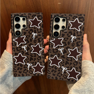 Ốp bảo vệ họa tiết Leopard Print Stars phù hợp cho Samsung s26 s26ultra s22u s23 plus s23FE s24 s25 plus A55 A56 A36 ốp điện thoại di động