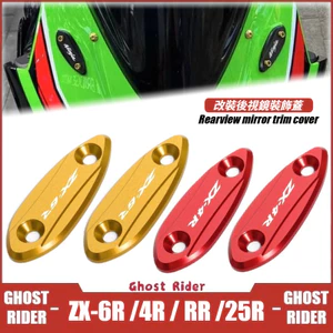 DÀNH CHO KAWASAKI ZX6R ZX4R ZX4RR ZX25R Xe Máy Gương Khối Tắt Tấm Bao Gương Lỗ Nắp CNC Nhôm Trang Trí