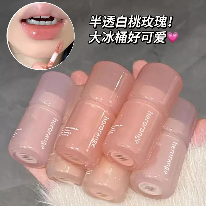 Men môi nước sôi trắng!Son Bóng Thủy Tinh Tinh Son Nước Bóng Gương Bề Mặt Tinh Khiết Desire Không Trang Điểm Ánh Sáng Trang Điểm Màu Khỏa Thân Son Môi Nữ