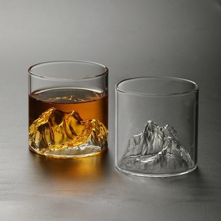 Leo Núi Kính Trong Suốt Hộ Gia Đình Whisky Rượu Ly Đơn Giản Retro Kính Chịu Nhiệt Tuyết Núi Kính Cao Cấp