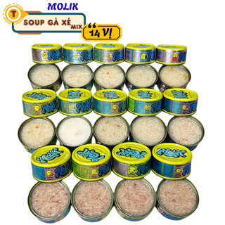 [ Thùng 50 - 100 Lon ] Pate Molik Pate /Súp/Soup  85g -25 vị dành cho chó và mèo giàu đạm nhiều topping