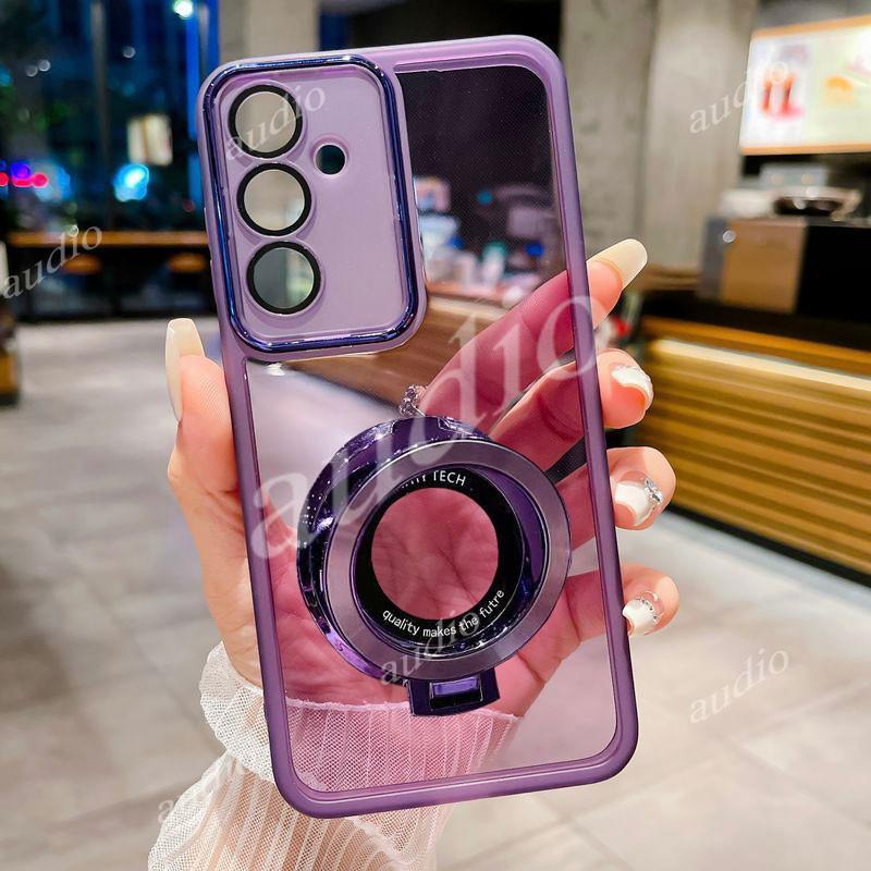Ốp điện thoại giá đỡ từ tính họa tiết CD Samsung A57 5G cho Samsung Galaxy A57 A37 A27 A17 A07 SamsungA57 SamsungA37 5G 4G Full Camera Bảo Vệ Phim Trong Suốt Có Giá Đỡ