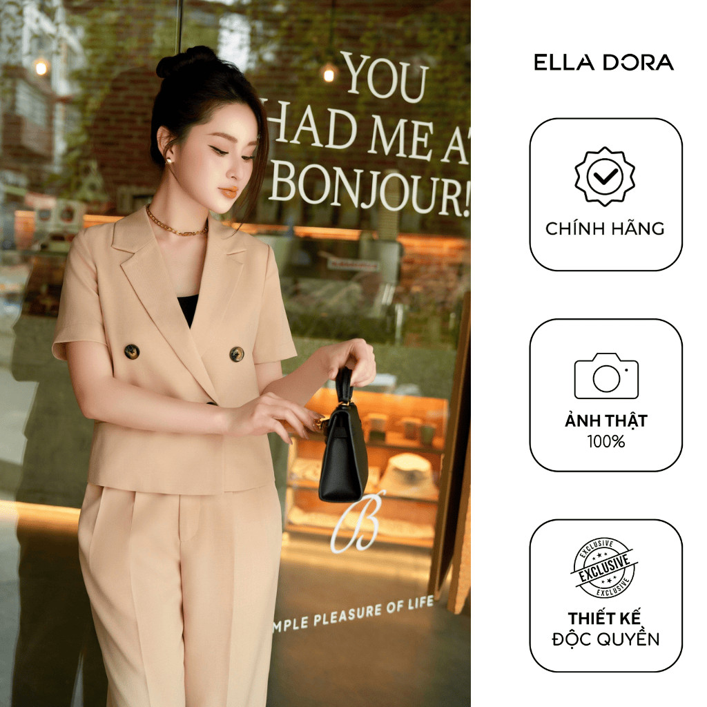 Set đồ công sở nữ ELLA DORA thiết kế phối quần tây suông form đứng thanh lịch 2 màu [AK23 + Q17]