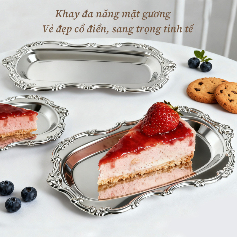 Khay Decor Bắc Âu Phong Cách Retro - Khay Đựng Đồ Ăn, Tráng Miệng, Trà Cà Phê, Trang Trí Phòng