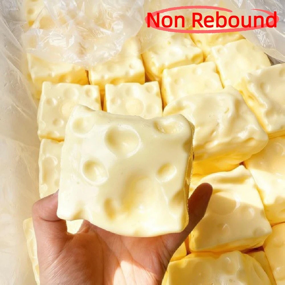 Khối Bóp Phô Mai FUHUIOT, Pinch Phô Mai Siêu Mềm 6 / 7cm, Đồ Chơi Nhào Giảm Lo Âu TPR Vàng / Hồng Không Rebound Fidget Đồ Chơi Trang Trí Nhà Cửa