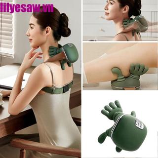 Máy mát xa cổ làm nóng LILYES, Máy mát xa cổ điện nén sưởi ấm, Máy mát xa đeo vai Bionic không dây cầm tay USB có thể sạc lại Văn phòng tại nhà
