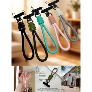 Dây đeo cổ tay điện thoại dệt có kẹp & móc, dây buộc chống thất lạc