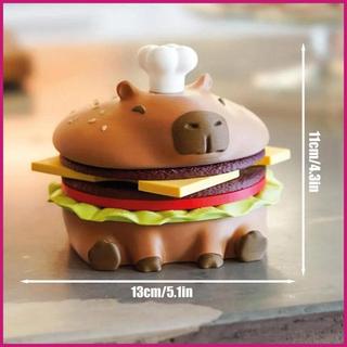 Đế Lót Ly Cho Bàn Cà Phê Từ Tính Có Thể Xếp Chồng Dễ Thương Ngộ nghĩnh Capybara Hamburger Thiết Kế Thảm Coaster Bộ Cho Nhà Bếp shopidaevn