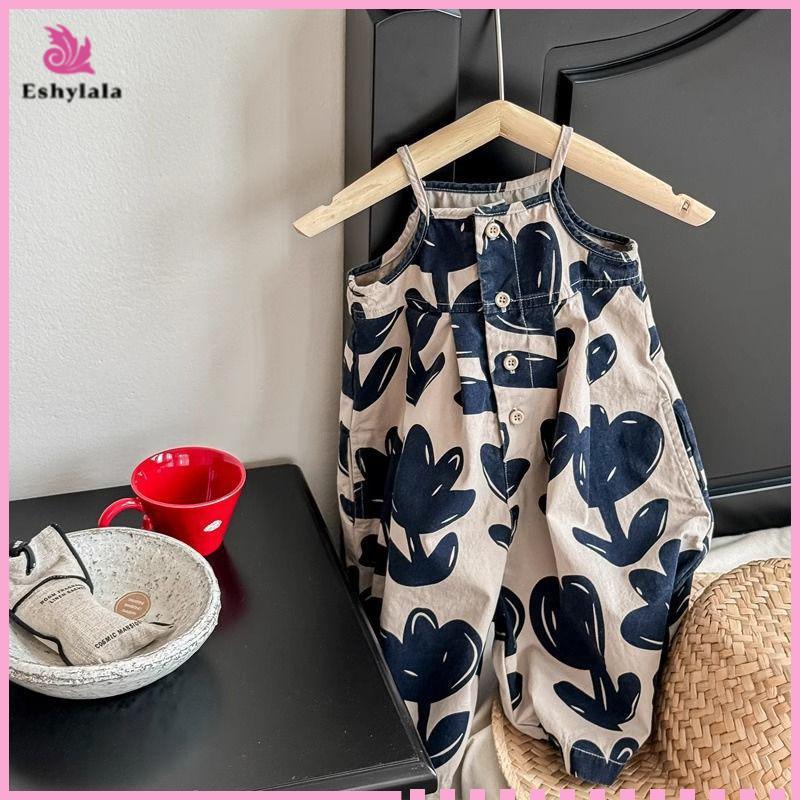 Bộ áo liền yếm bé gái mùa hè, quần ống rộng crop, thời trang [MỚI]
