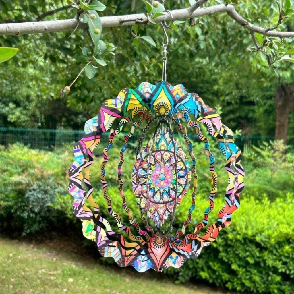 CIFbuy Thép không gỉ Mandala Gió Spinner Động Vật Điêu Khắc Ngoài Trời Trong Nhà Trang Trí Chuông Gió Treo Trang Trí