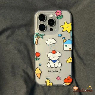 Ốp Lưng Chó Hoa Dễ Thương Cho Redmi Turbo 4 Pro 3 A4 A3 Pro 15 5G 14C 14R 13 4G 13C 13x Note 15R 13R 12 5G 9 Prime Cover Hoạt Hình Thẩm Mỹ Kem Vỏ Bánh Vỏ Chống Sốc