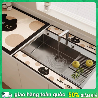 Thảm thấm hút mặt bồn rửa 2 cái Cho Bồn Rửa Bát, Thấm Hút Nước, Lót Cao Su, Bộ/Trọn Bộ 2 Thảm