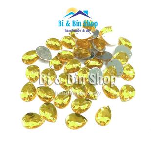 72 Viên Đá Kết Nhựa Giọt Nước 13x18mm Đính Kết Trang Phục Thời Trang, Làm Phụ Kiện Handmade