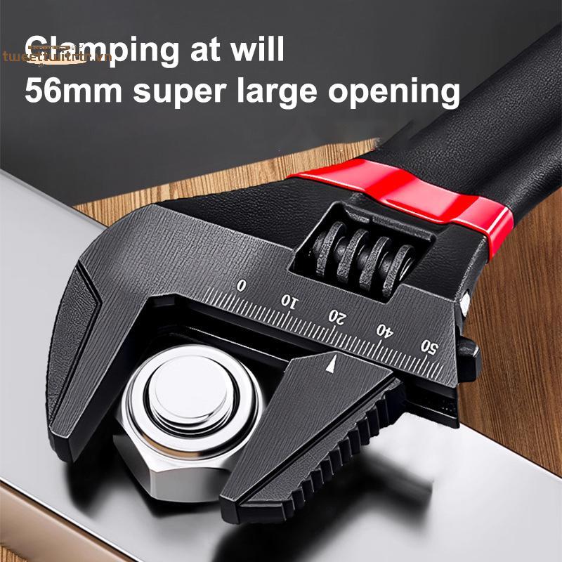 TRTR 1 Cái 6 / 8 "Tay cầm ngắn Cờ lê có thể điều chỉnh Cờ lê phòng tắm mở quá khổ Cờ lê bảng nhỏ Đường kính lớn Tay cầm ngắn có thể điều chỉnh VN