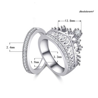 <BSTO> Set 2 chiếc nhẫn đính đá hình vương miện thời trang cho nữ