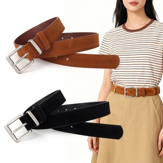 Dây thắt lưng da mỏng khóa vàng, phụ kiện thời trang cho quần jean