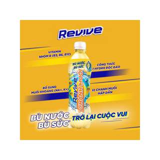 Thùng 24 chai nước bù khoáng Revive chanh muối 390ml