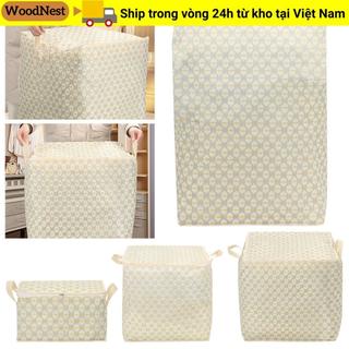 Túi đựng chăn bông WOODNEST, Dung tích lớn có tay cầm Thùng đựng quần áo, Hộp đựng quần áo có thể gập lại Túi đựng đồ di chuyển chống bụi cho gia đình