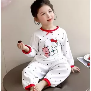Bé Gái Nhà Quần Áo Phù Hợp Với Mùa Xuân Thu Dài Tay Mỏng Hoạt Hình 90-140 Size E4PD