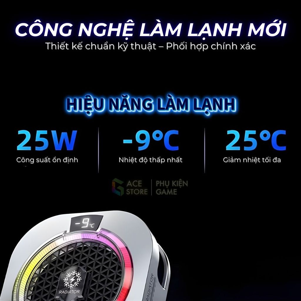 [Siêu Sale] Quạt tản nhiệt điện thoại sò lạnh TH16 Pro - Tản nhiệt từ tính tích hợp AI, Led RGB Không tụt FPS khi gaming | BigBuy360 - bigbuy360.vn