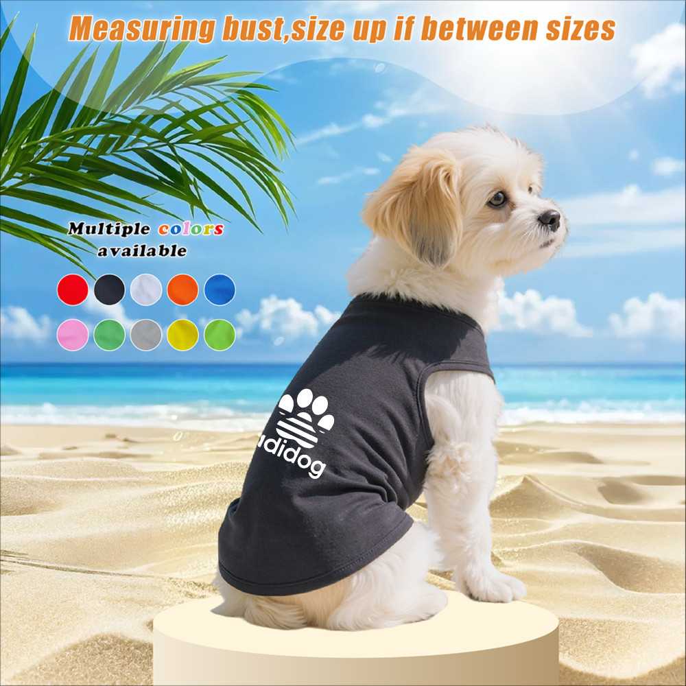 Áo vest thú cưng cỡ S-2XL, có thiết kế in chữ và chân, sự giàu có đầy màu sắc và thoáng khí cho mùa hè, Có thể sử dụng cả trong nhà và ngoài trời, và phù hợp với tất cả chó và mèo nhỏ.