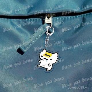 Móc khoá Mèo Dễ Thương Hoạt Hình Móc Khóa Cho Phụ Kiện Túi Ngộ nghĩnh Meme Kawaii Dâu Mèo Con Móc Khóa Nhẫn Trang Sức