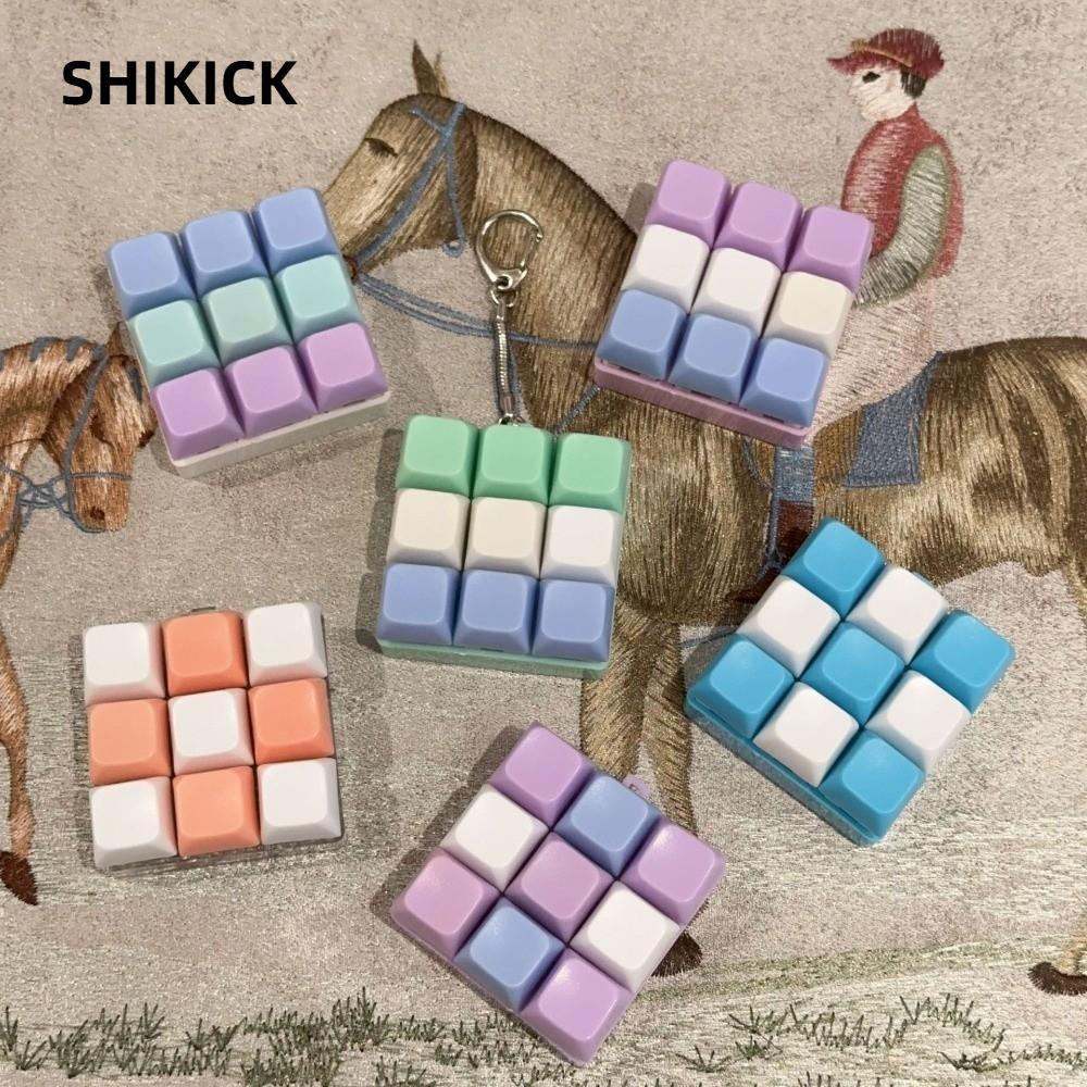 Bàn phím ngón tay SHIKICK, Nút chìa khóa giảm căng thẳng Fidget Móc khóa, Thư giãn 2 / 3 / 6 / 9 Phím Keycap Pass The Time Clicker Toy Người lớn
