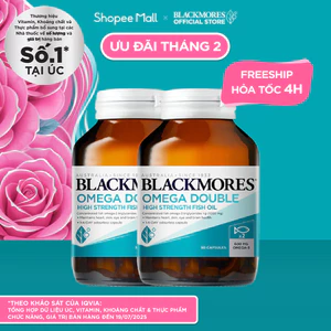 Combo 2 Lọ Viên Uống Dầu Cá Bổ Sung Omega Hỗ Trợ Cho Tim, Mắt và Da Blackmores Double Omega High Strength 90 Viên/Lọ