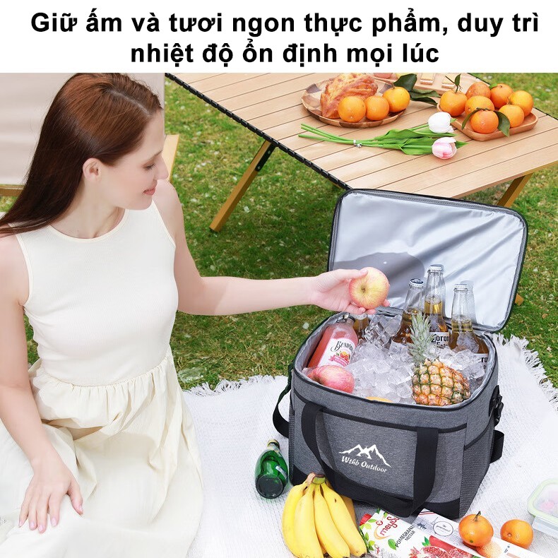 Túi giữ nhiệt giữ lạnh đa năng-Chống thấm nước, 30L dung tích, dùng đi picnic, mang cơm đi làm