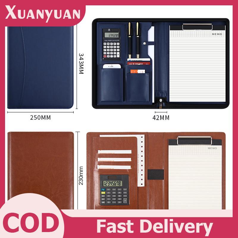 XUAN Đa Năng A4 / A5 Da PU Danh Mục Đầu Tư Dành Cho Người Tổ Chức Tài Liệu Túi Dây Kéo Có Máy Tính Bút Người Viết Cặp Văn Phòng VN