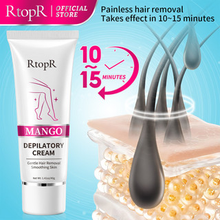 Kem Tẩy Lông RtopR Chiết Xuất Từ Xoài Dành Cho Nam Và Nữ Dạng Mịn Hương Liệu Không Gây Kích Ứng Và Đau Với Triệt Lông Nách Chân Tay Bikini Vùng Kín An Toàn Không Kích Ứng Da 40g