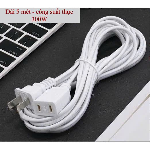 Dây nối dài 5M kèm phích cắm chân dẹt (tiêu chuẩn Mỹ) dùng cho các thiết bị gia dụng - Hàng sẵn kho, hỗ trợ bán sỉ
