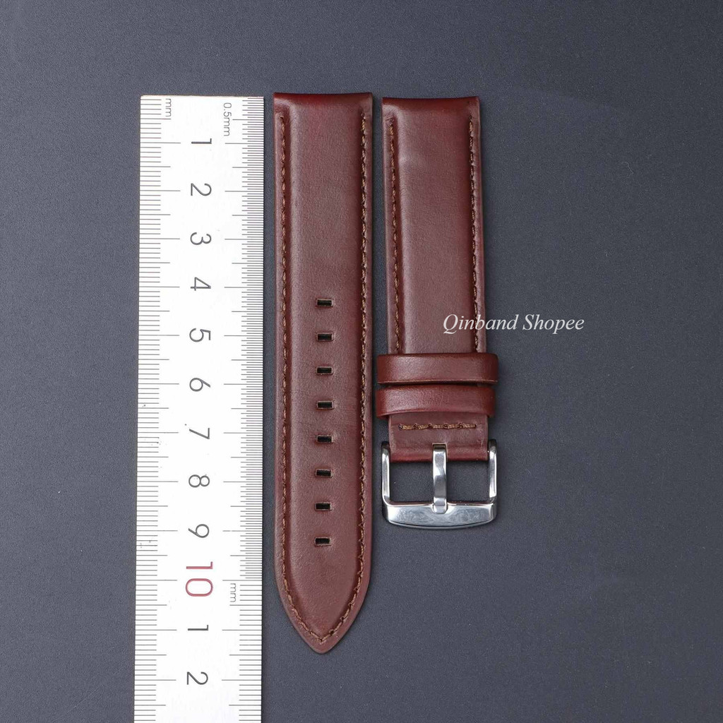 Dây đồng hồ da thật màu nâu cổ điển, thay thế 12–22mm, nam nữ, chống nước