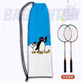 Túi Đựng Vợt Cầu Lông Flannel Hình Hoạt Hình Chim Cánh Cụt Pingu - Dung Tích Lớn