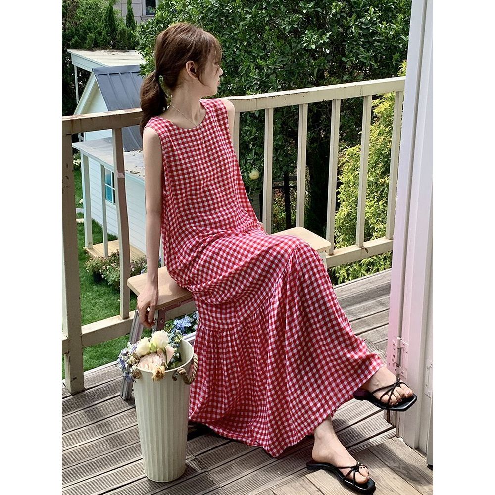 Váy vest ngủ hoa nhỏ màu hồng, lụa cotton mát mẻ, phù hợp mùa hè
